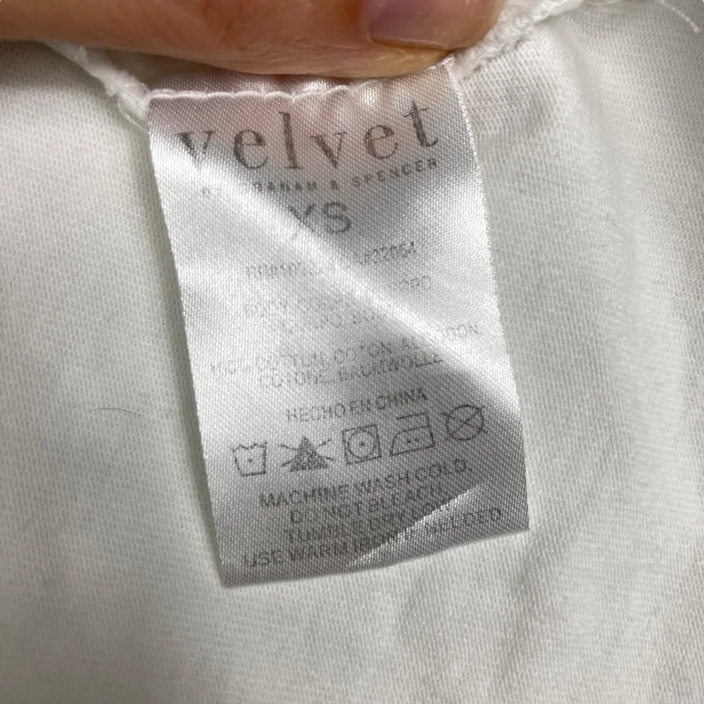 Velvet By Graham & Spencer Puff Sleeve Bodice White blouse top 100% Cotton XS - Picture 8 of 8